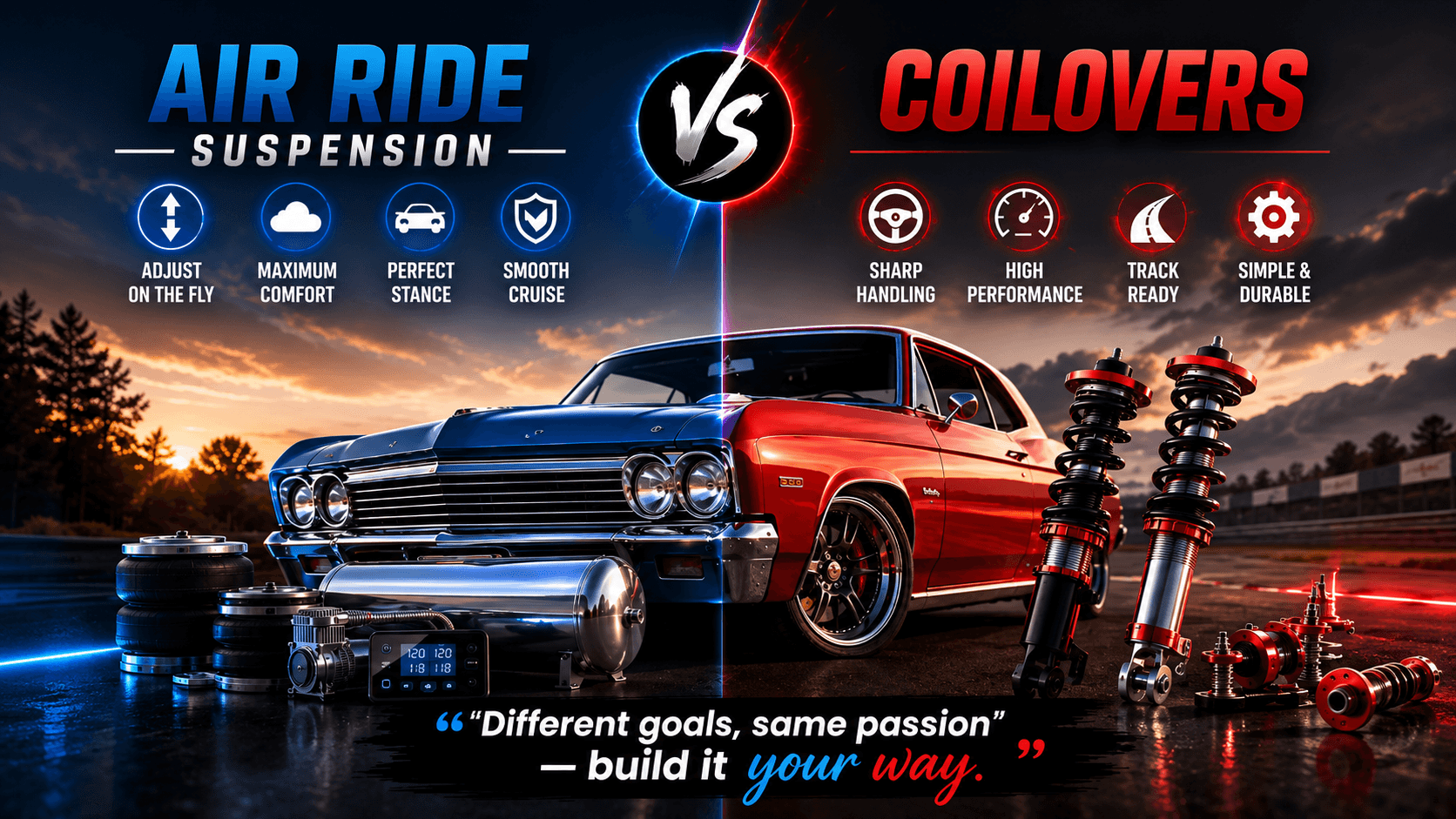 Air Ride Suspension vs. Coilovers, Which Is Right for Your Classic Car