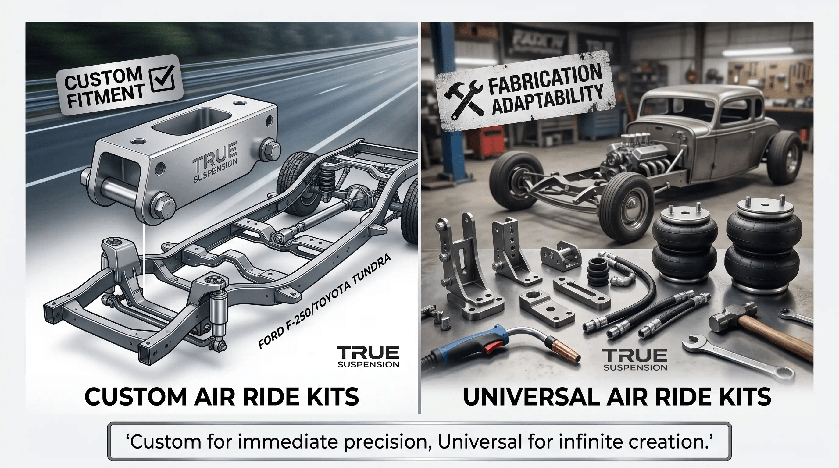 Custom Air Ride Kits vs. Universal Air Ride Kits Side-by-Side Comparison